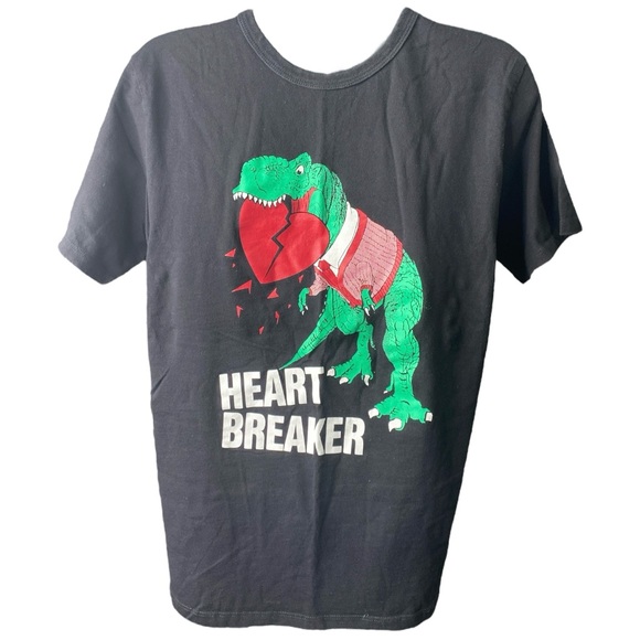 Place Other - PLACE Youth XXL Black Red Short Sleeve T-Shirt “Heart ♥️ Breaker” Dinosaur 🦖